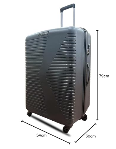 Image of VIP Hard Trolley Bags Set Polycarbonate Sera (Set Of 3 Pieces) Small Medium And Large 4 Spinner Wheels Unisex Hardsided Luggage (K Dark Grey), 54 Cm