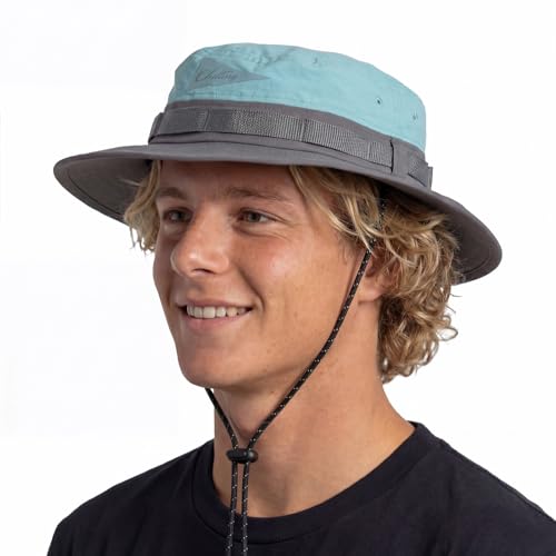 Image of Color-Blocked Fisherman Style Sun Hat for Outdoor Camping, Surfing & Vacations - Wide Brim, UV Protective, Anti-Slip
