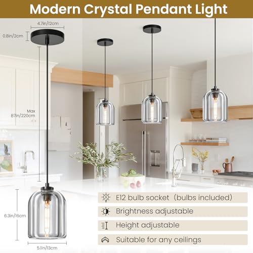 Image of Crystal Pendant Light Kitchen Island,Brass Hanging Pendants Lights