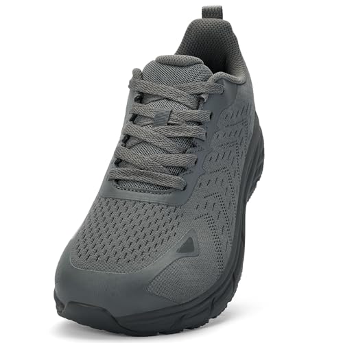 Wide Running Shoes for Men - Lace up Wide Toe Box Pain Relief Walking Tennis Athletic Workout Gym Jogging Shoes Indoor Outdoor Work Casual Width Sneakers Dark Grey Size 13