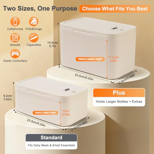 Image of Upgraded Taller Lock Box for Medication, Phone Jail & Snacks - Large Lockable Storage Box with 3-Digit Combination Lock, Food-Safe BPA-Free Plastic- Medicine Lock Box for Home, Fridge, Travel