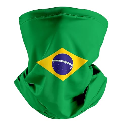 pmbvcgsy Fashion Neck Gaiter for Men Women,Brazil Flag Pattern Face Cover Mask Head Wrap Balaclava Multifunctional Scarf Bandana Headband for Gift