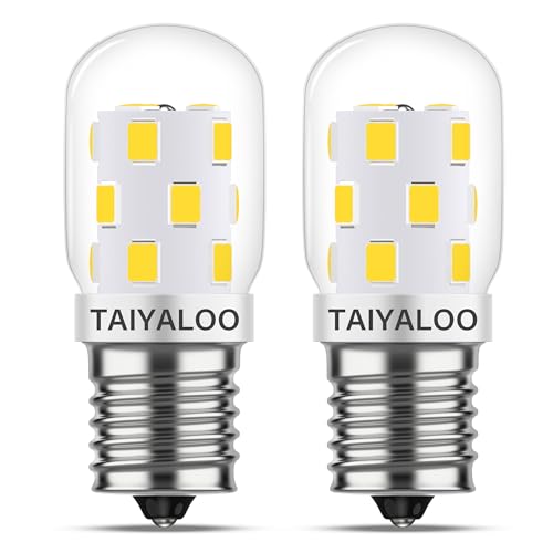 LED Microwave Light Bulb Over Stove Appliance 8206232A 40W Incandescent Equivalent, E17 LED Bulb Dimmable for Refrigerator, Range Hood, 3W 380LM Daylight White 6000K, T7 Intermediate Base, Pack of 2