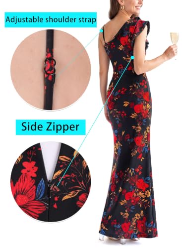 Image of VFSHOW Womens Ruffle One Shoulder Wedding Formal Prom Evening Maxi Dress