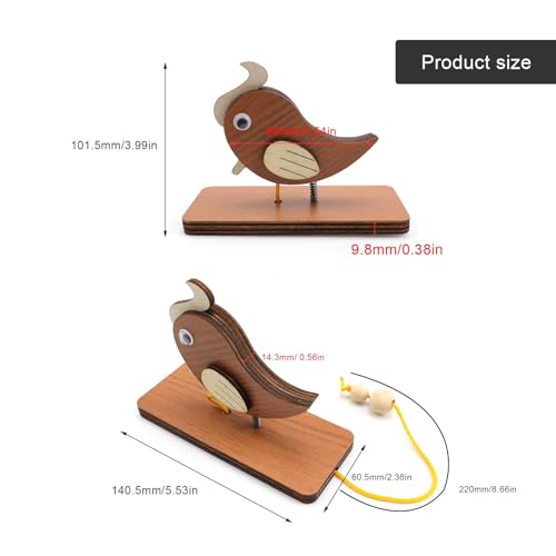 ZIJANG Tuerklingel, Woodpeckers Türklopfer, Türklingeln & Türglocken aus Holz, für Kinderzimmertüren, um die Privatsphäre der Kinder zu Schützen