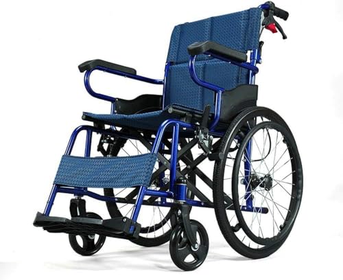 車椅子 大人の車椅子の軽量マニュアル折りたたみ式折りたたみ式ホイールチェア20インチの固体後輪と折りたたみ式の背中を備えた炭素鋼製 折畳み車いす