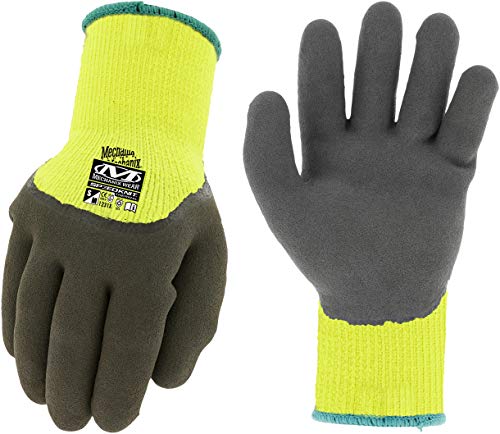 Mechanix Wear: SpeedKnit Thermal Work Gloves - Heavyweight 10-guage Thermal Shell with Fleece Inner Lining, Sandy Foam Latex Grip (Large/XLarge, Fluorescent Yellow)