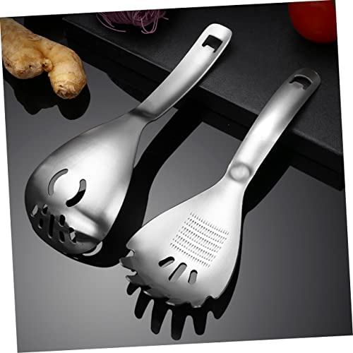 TOGEVAL Escorredor de aço inoxidável para servir macarrão espaguete e queijo, espaguete, garra, garf