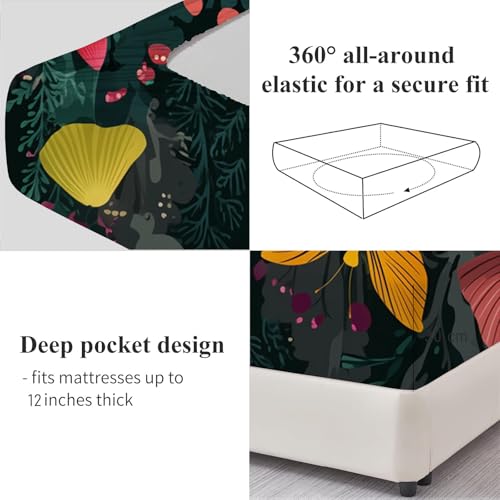 Drap housse 200x200 microfibre imprimé mignon pour protéger un matelas épais - 5