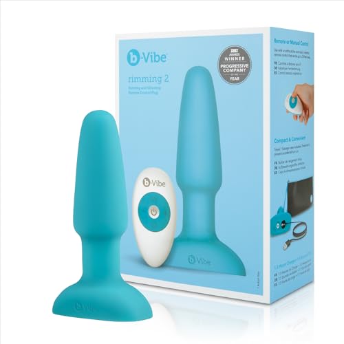 B-Vibe Plug Rotatif Télécommandé Rimming Bleu 15 cm