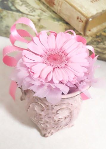 Amazon 花言葉は 崇高な愛 と 美 ピンクのガーベラ入り お水がなくても枯れない魔法のお花 プリザーブドフラワーが入ったフラワーアレンジ ミルフルールchihiro プリザーブドフラワー 通販