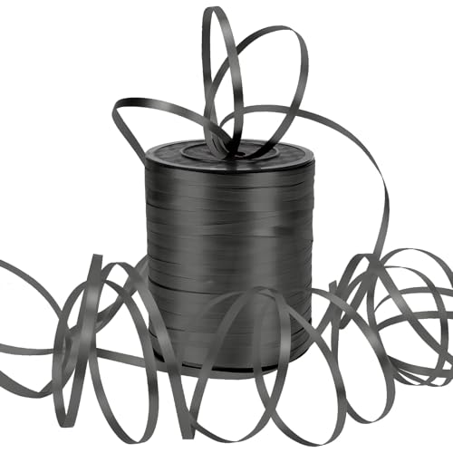 Laviria 600 Yards Curling Ribbon Balloon String Roll Ribbon and Bows for Gift Wrapping Birthday Christmas Florist Flowers Arts Crafts Decor(Black)