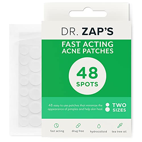 DR. ZAPS Pimple Patches - Acne Patches Work as Pimple Treatment - Hydrocolloid Patches Use Australian Tea Tree Oil. Acne Spot Treatment, Zit Patch, and Acne Patch for Everyone.
