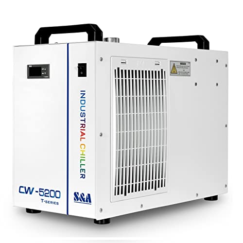 S&A 7L Industrial Water Chiller CW-5200DH 0.9HP 3.43gpm Water Cooling System for 60W 70W 80W 90W...