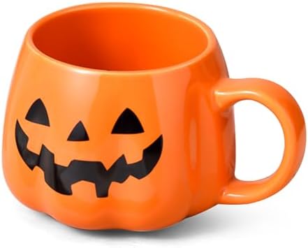 FANFX 13oz Halloween Pumpkin Mug, Ceramic Halloween Pumpkin Pattern Mug, Coffee Mugs halloween Birthday Tabletop Drinks Adult Gift Children Gifts Women Gifts