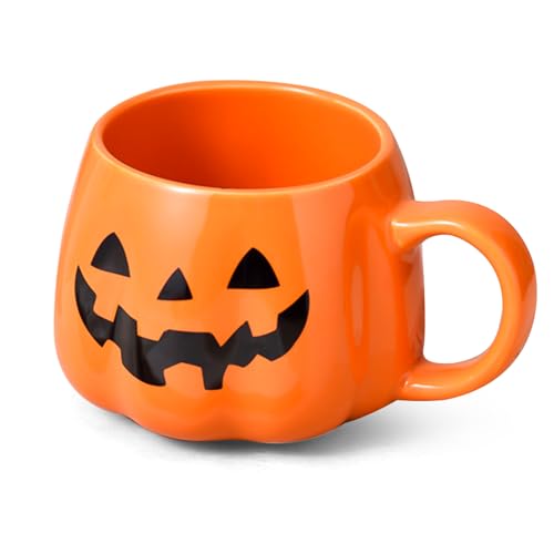 FANFX 13oz Halloween Pumpkin Mug, Ceramic Halloween Pumpkin Pattern Mug, Coffee Mugs halloween Birthday Tabletop Drinks Adult Gift Children Gifts Women Gifts