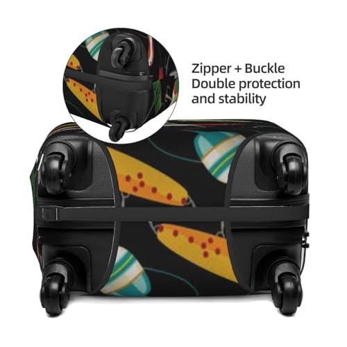 Fishing Lure Print Luggage Suitcase Covers Elastic Washable Luggage Protector Luggage Covers For Suitcase4