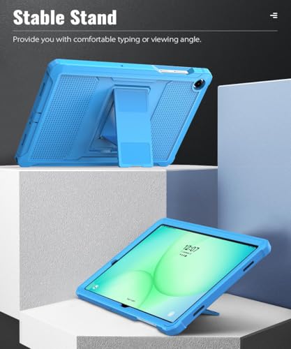 Image of MoKo Shockproof Case Fit Samsung Galaxy Tab A11+ Plus / A9+ 11 Inch | Full Body Rugged Stand Back Cover with Built-in Screen Protector for Galaxy Tab A11+ / A9+ Tablet, Blue Wave