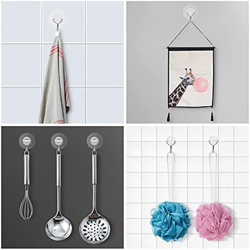 Small Plastic Hooks Self Adhesive,Clear Sticky Hooks for Hanging Extra Strong,Self Adhesive Wall Hooks Heavy Duty,Pack of 12