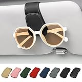 Actor Magnetic Leather Sunglass Holder for car, Eyeglass Hanger Clip for Car Sun Visor, Ticket Card