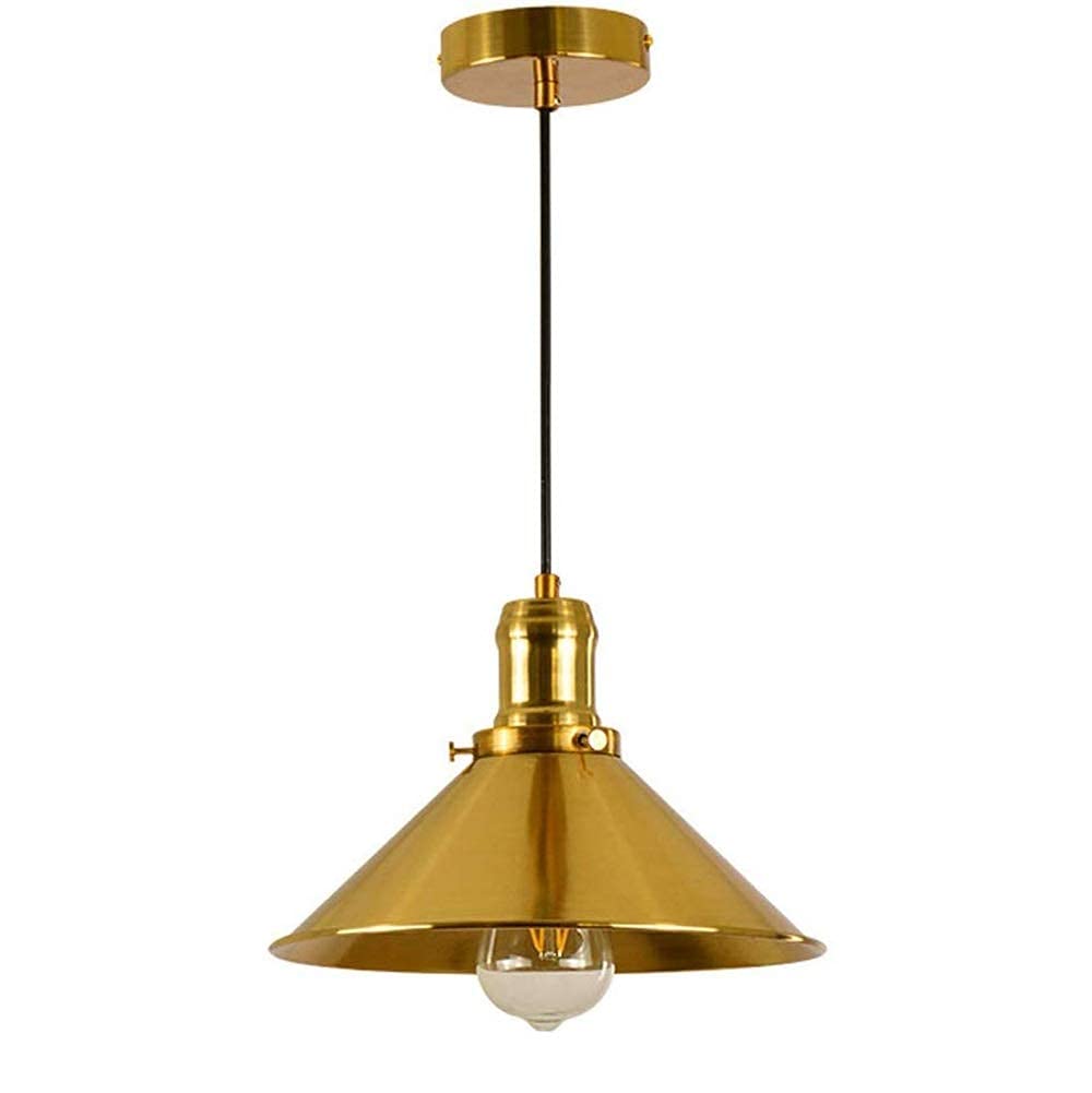 Lámpara colgante E27 de techo retro dorado con altura ajustable de 1M para mesa