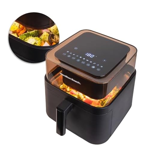 Hamilton Beach Digital Air Fryer, 1700W Power, 7.2L Capacity, Air fryer for Home, 360° View to Monitor Cooking, Digital Display with 12 Preset Menus, Dehydrate, Keep Warm, Touch Controls, Black
