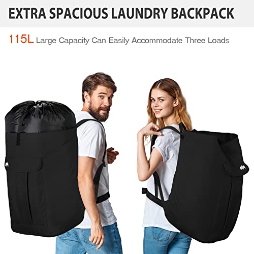 Laundry-Bag-Backpack-Extra-Large-Heavy-Duty-Laundry-Bag-with-Straps-and-Belt-for-College-Students-Portable-Laundry-Backpack-for-Dorm-Room-Waterproof-Laundry-Bags-for-Traveling-Black Laundry Bag Backpack Extra Large Heavy Duty Laundry Bag with Straps and Belt for College Students Portable Laundry Backpack for Dorm Room Waterproof Laundry Bags for Traveling Black