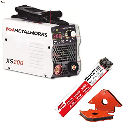 BricoLoco Soldador inverter 200 Amperios. Con maletín que incluye cables de soldadura,...