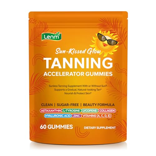 ZUZOKKAHA Tanning Gummies Accelerator - Sunless Tanning Supplement for a Natural Golden Glow, Sugar Free Melanin Booster with Astaxanthin, L-Tyrosine, Collagen & Vitamins for Women and Men