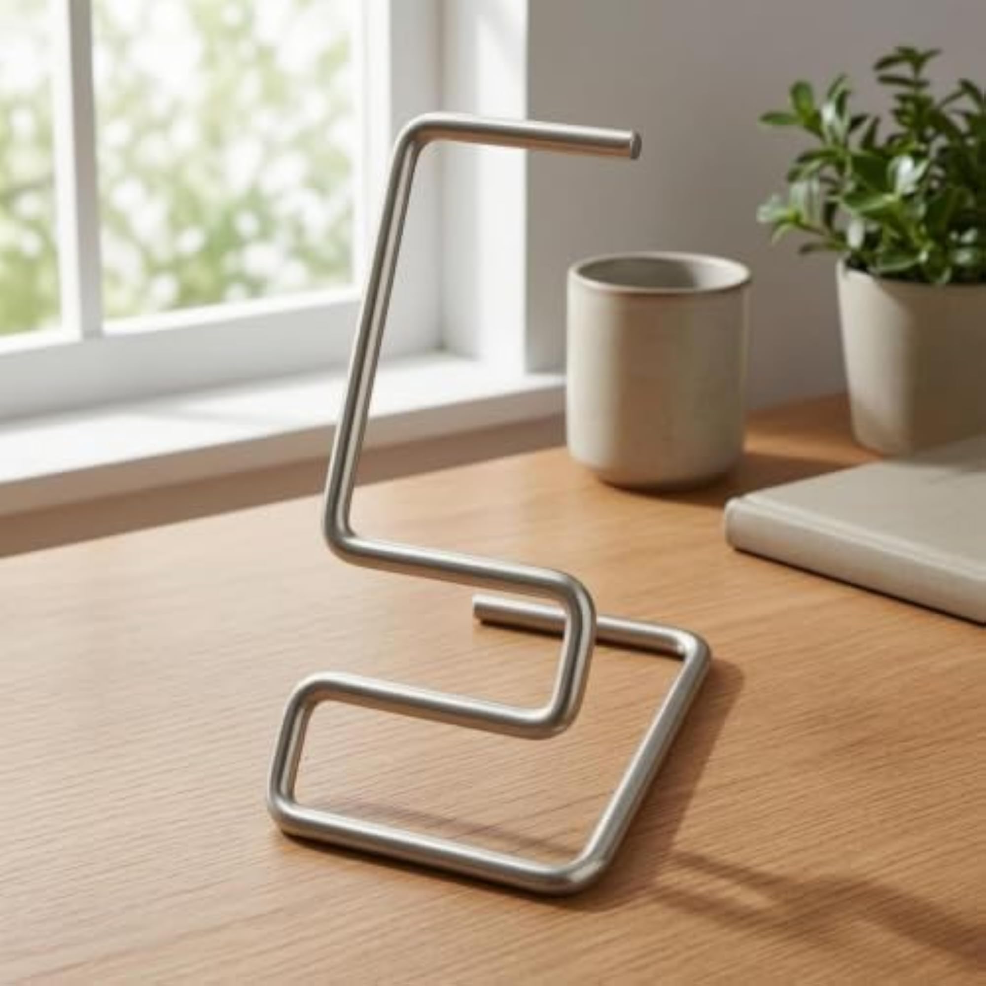 Stainless Steel S-Shaped Watch Display Stand, Compact Support