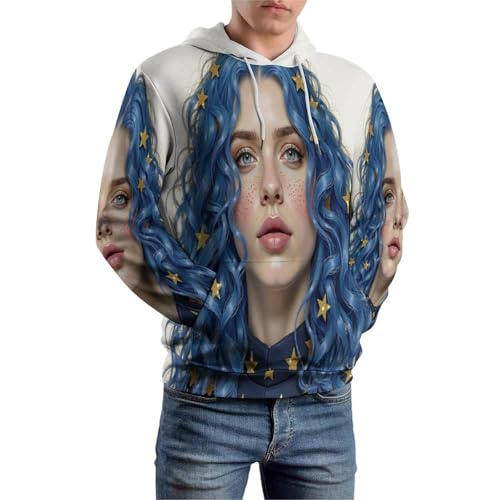 Pullover imprimé 3D avec fermeture éclair pour un style streetwear
