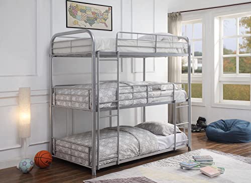 Acme Furniture Cairo Triple Bunk Bed - Twin - - Silver #TOP3