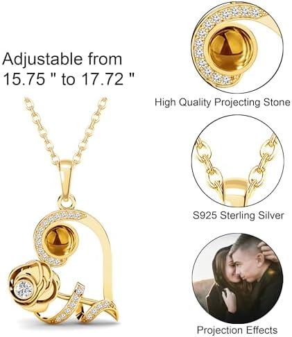 Collana Con Foto A Proiezione In Argento 925 – Personalizzabile Con Immagine – Ricordo Per Animali Domestici, Donna