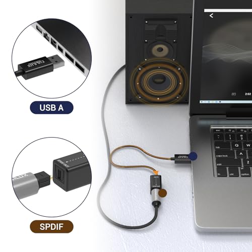 Image of Cubilux USB A to TOSLINK Optical Audio Adapter, Unidirectional USB Type A to SPDIF Digital Converter, S /PDIF Transmitter for Computer Laptop PC PS5 /4 ONLY, NOT for TV Or Other Devices