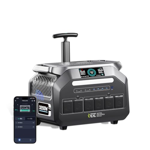 IEE 3200W(6400W Peak) Portable Power Station P3200, 2048Wh LiFePO4 Solar Generator, 1800W AC & 1000W Solar Charging, 14 Output Ports, EPS, for Home/Camping/RV/Emergency