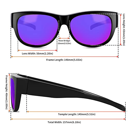 Image of GEGURI Polarized Sunglasses Fit Over Glasses for Men Women, Oversized Square Sun Glasses UV400 Protection Shades