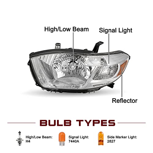 Image of JSBOYAT Headlight Assembly Fits for 2008 2009 2010 Toyota Highlander