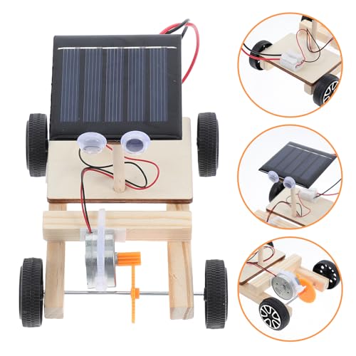 UPKOCH Solarauto Selber Bauen Projekte Stemmen Solarbetriebenes Auto Elektronik-kit 3D-Puzzle-Spielzeug Holz Elektroauto Holz Montage Solarauto Modell Kind Handbuch Kleine Produktion