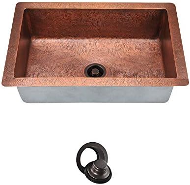 MR Direct 903-FL Copper Undermount 33 in. Single Bowl Kitchen Sink Flange