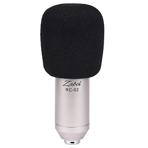 Image of Zabel Condenser Microphone With Shock Mount And Foam Shield - Silver
