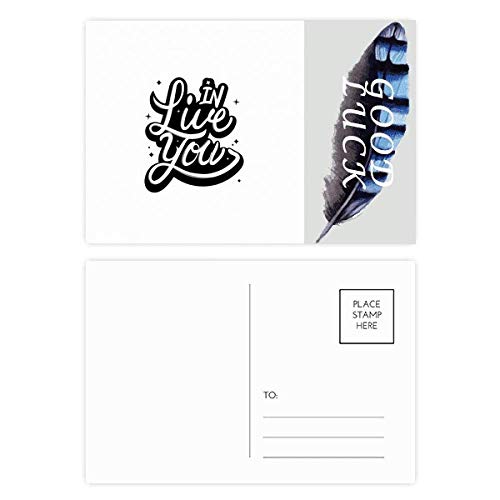 Tarjetas de agradecimiento Live In You en formato postal con texto impreso en inglés