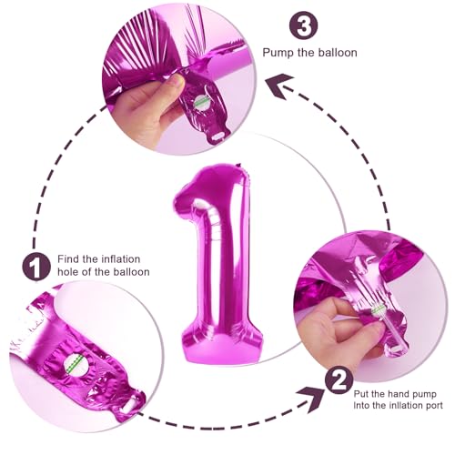 Image of 5 Balloon Numbers Birthday Decorations, 40In Rose Purple Balloons for Party | Eye-catching Appearance, Perfect Decorative Centerpieces, Convenient Self-sealing Structure, Widely for Various Occasions