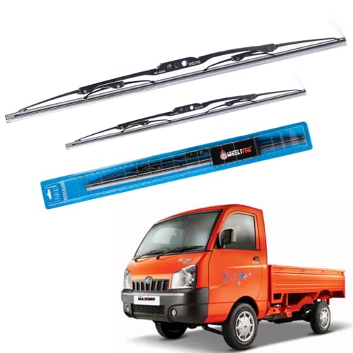 Image of Windshield Car Wiper Blades Metal Frame Water Repellant Cleaning Wiper Blades Refills Best for Mahindra Maxximo (2010 Onwards) Dr 19 inch /Pa 19 inch