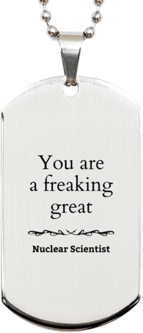You are a freaking great Nuclear Scientist, Holidays Nuclear Scientist Silver Dog Tag Birthday Christmas Grad Gifts for Nuclear Scientist Comedy for Friend Men Women
