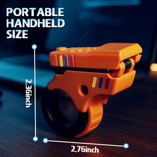 Image of 3D Fidget Slider Toy, Fun Fingertip Fidget Ring, Hand Roller for Teen Adults, Fidgets Spinner Pistol Adults Desk Toy for Focus Fidgeting, Finger Spinner Gift 2 PCS