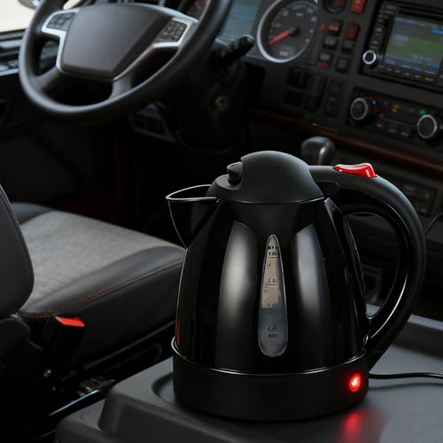 Hervidor eléctrico portátil para auto 250W 1L acero inoxidable miniatura 4