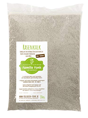 Rasenkalk 10kg für 100m² | vom Rollrasen-Produzenten Fonk | verbessert die Nährstoffaufnahme und verhindert Moosbildung