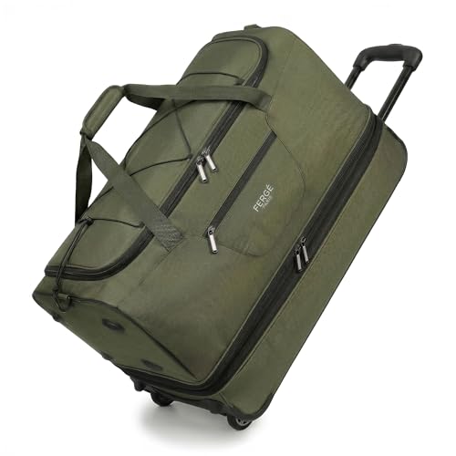 FERGÉ große Reisetasche mit Rollen erweiterbar und Schuhfach - Paris Trolley Handgepäck mit Spanngurten Weichgepäck Reisetasche Weekender