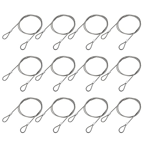Image of uxcell Picture Hanging Wire Kit, 12pcs 1M Double Ring Hanging Wire for Home Picture Art Gallery Picture Display Kit, Load 88 Lbs
