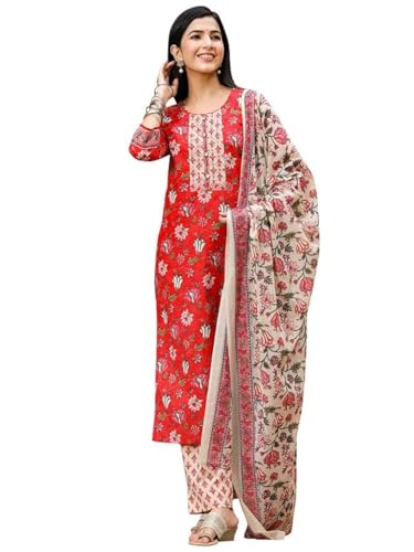 Image of Vaamsi Women's Rayon Blend Printed Kurta Pant Dupatta Set